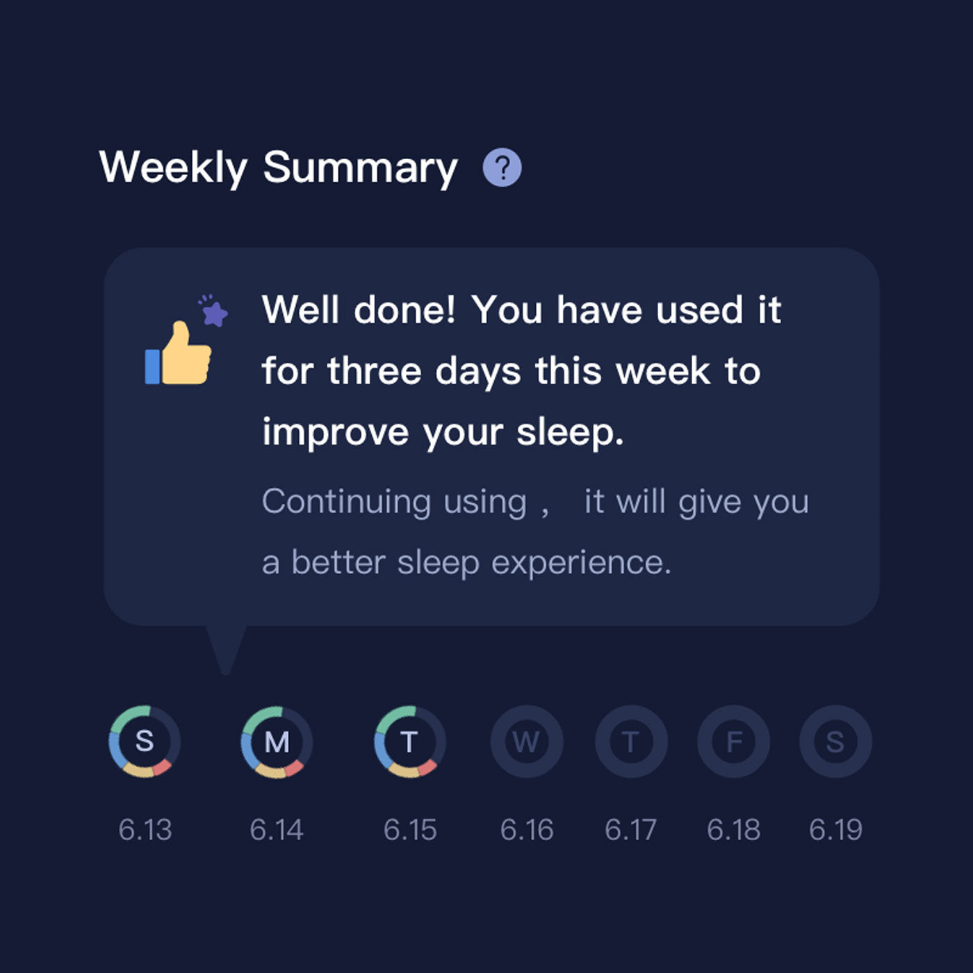 Nitetronic Z1 App Weekly Summary Image