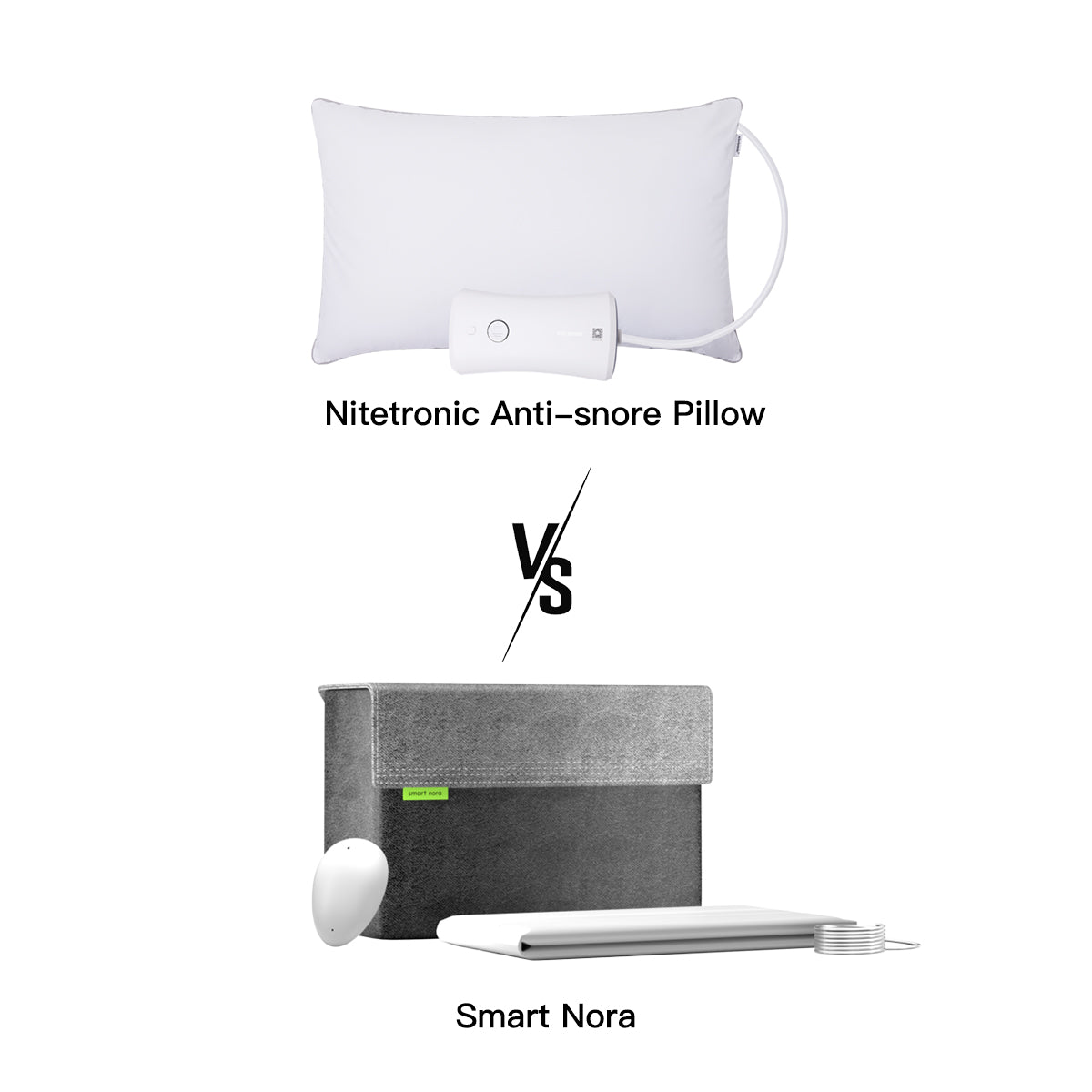 Comparing the Nitetronic Z6 smart anti-snore pillow and Smart Nora